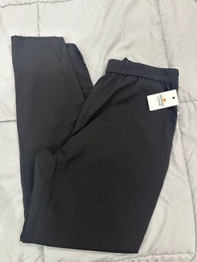 Marine Layer Black Elastic-Waist Track Pants